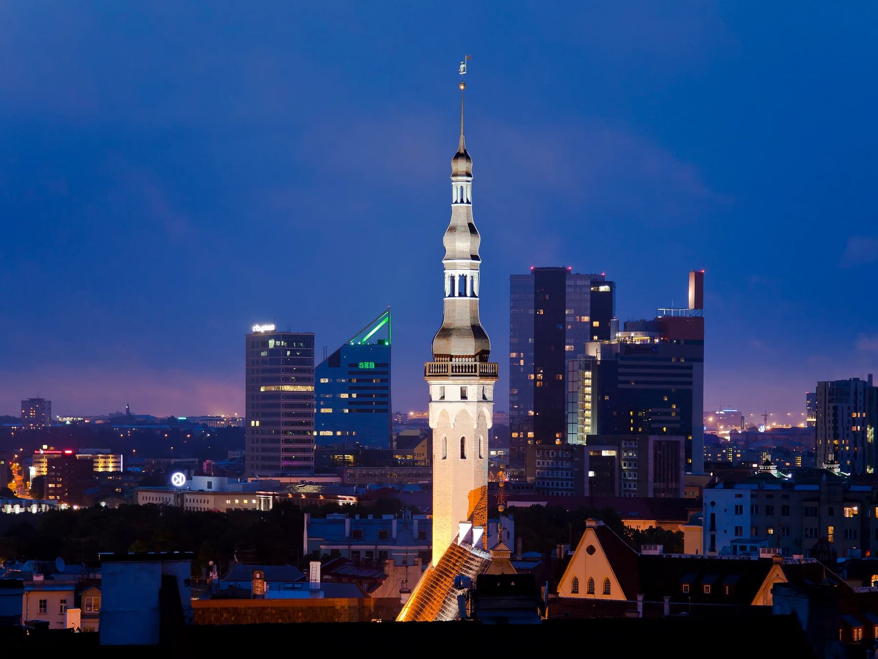 Panoramic view over Tallinn old town from Toompea, Estonia