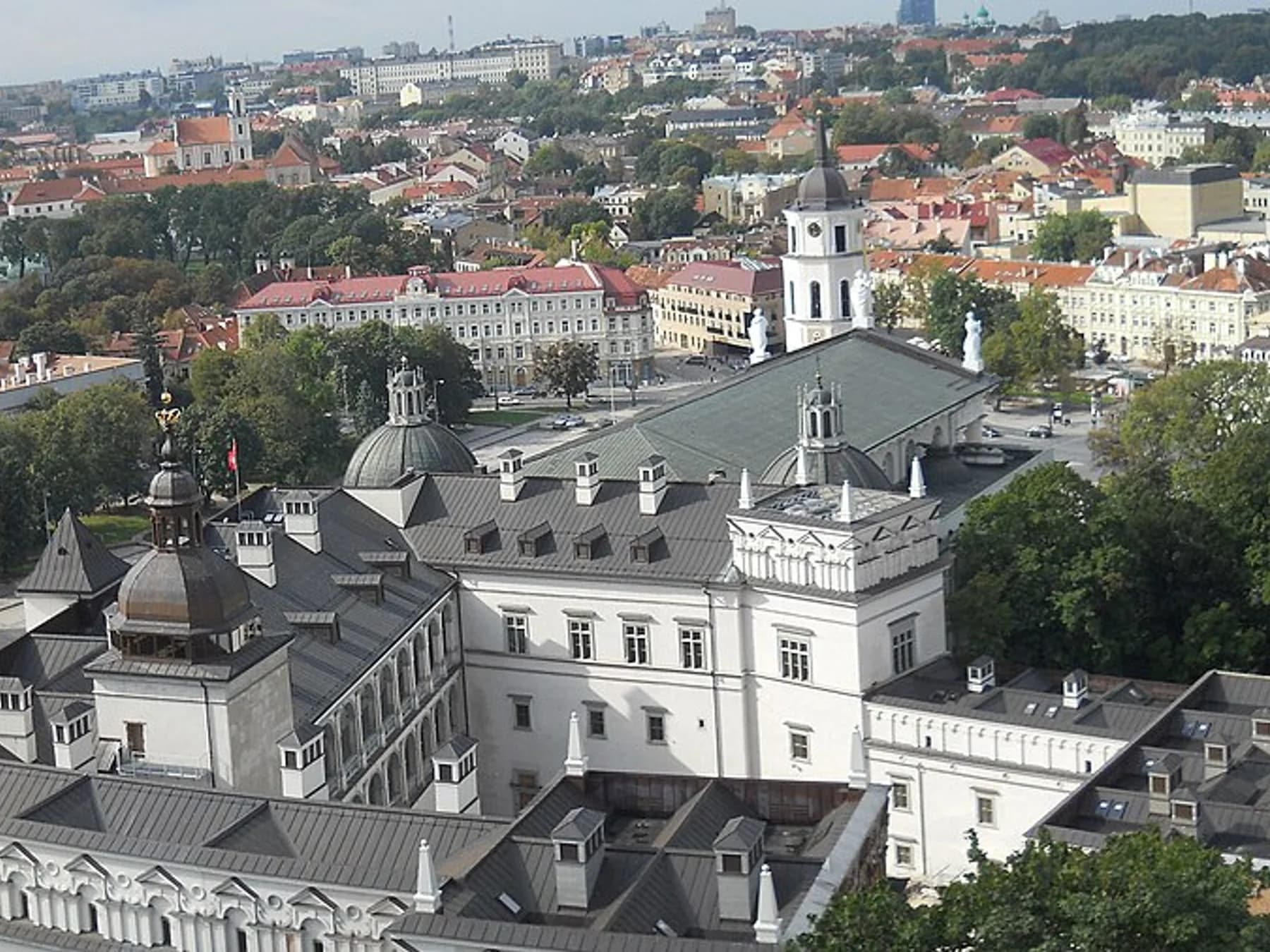 Panoramic rooftop view across Vilnius old town